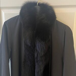 Elegant Black Fur-Trimmed Women's Coat